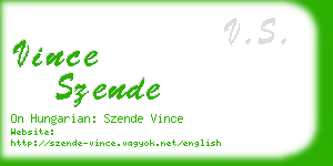 vince szende business card